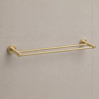 Reno Double Towel Rail - Brushed Brass