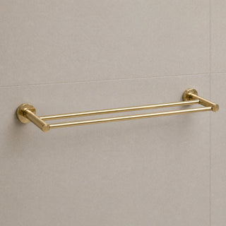 Reno Double Towel Rail - Polished Gold
